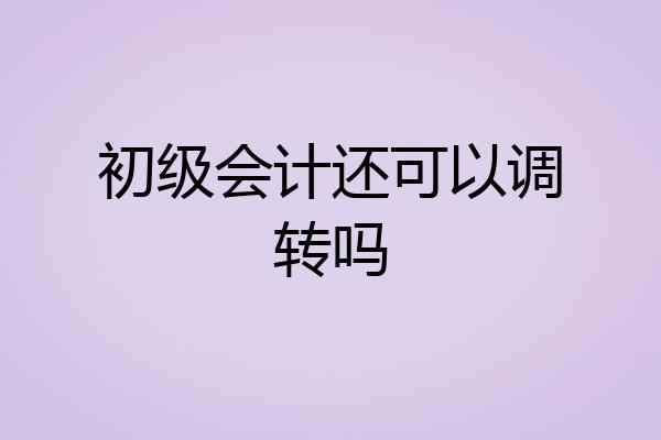 初级会计还可以调转吗