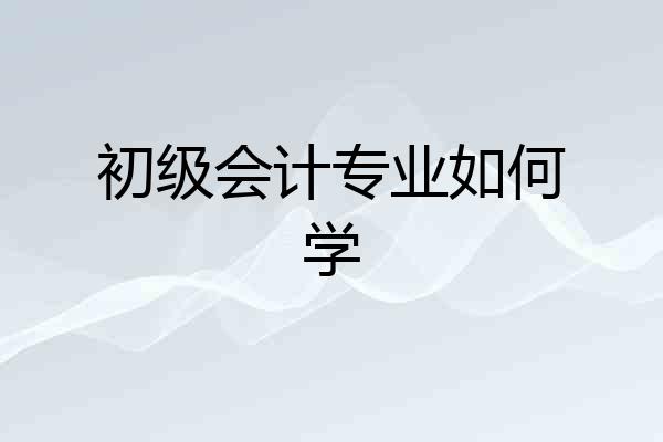 初级会计专业如何学