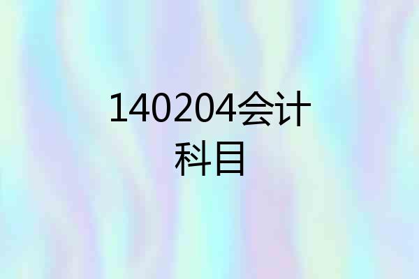 140204会计科目