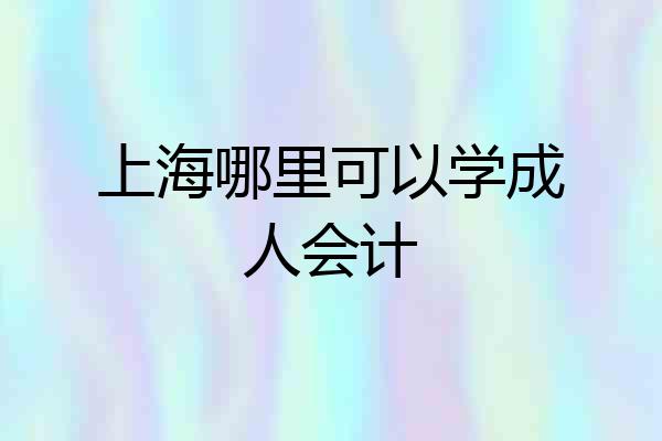 上海哪里可以学成人会计