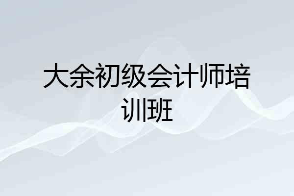大余初级会计师培训班