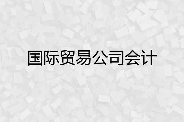 国际贸易公司会计