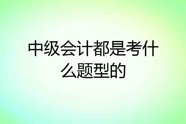 中级会计都是考什么题型的