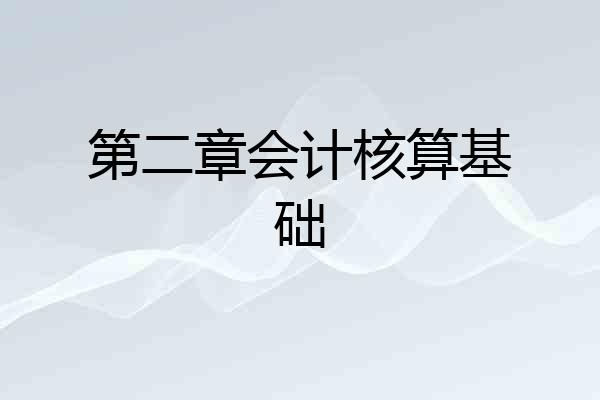 第二章会计核算基础