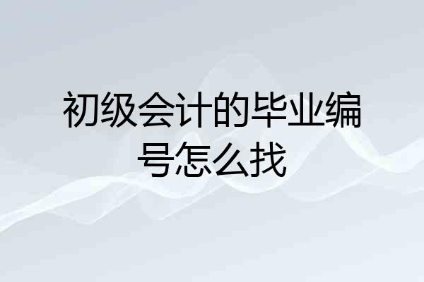 初级会计的毕业编号怎么找