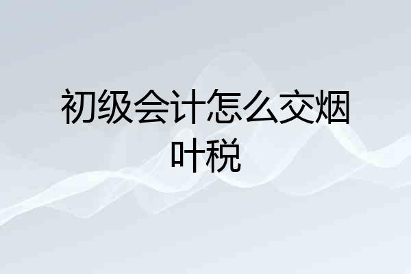 初级会计怎么交烟叶税