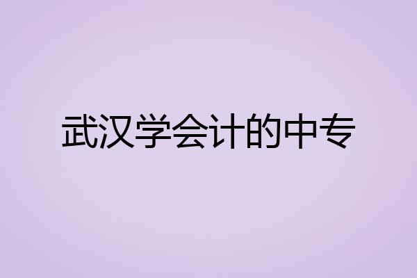 武汉学会计的中专