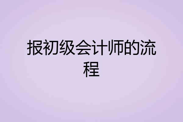 报初级会计师的流程