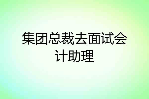 集团总裁去面试会计助理