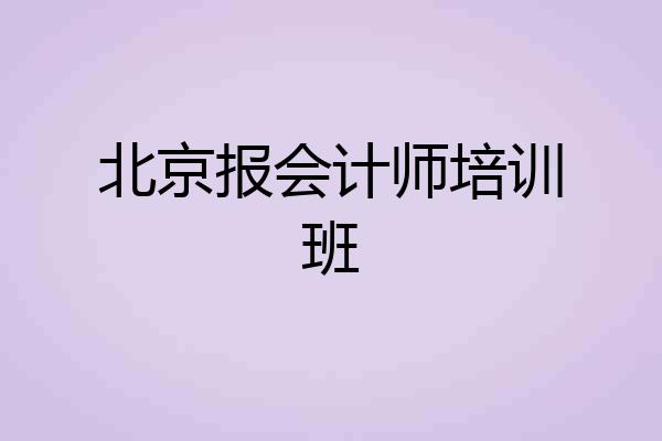 北京报会计师培训班