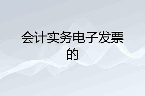 会计实务电子发票的