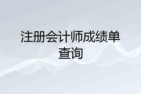 注册会计师成绩单查询
