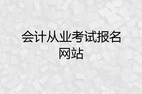 会计从业考试报名网站