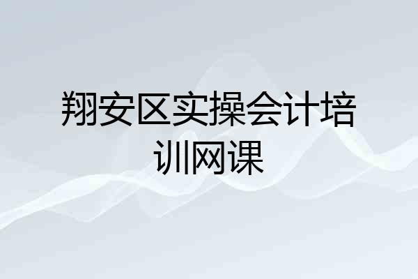 翔安区实操会计培训网课