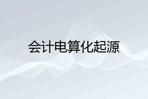 会计电算化起源