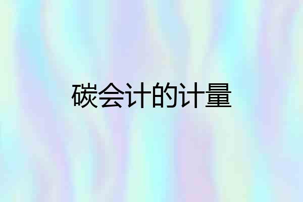 碳会计的计量