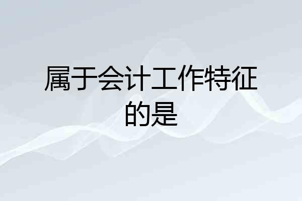 属于会计工作特征的是