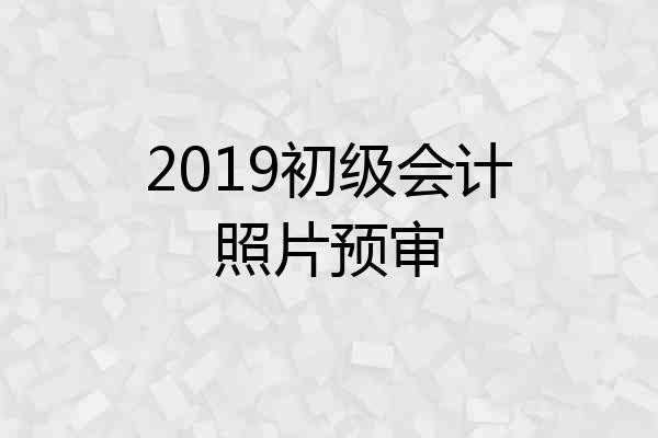 2019初级会计照片预审