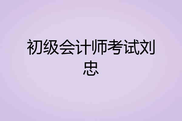 初级会计师考试刘忠