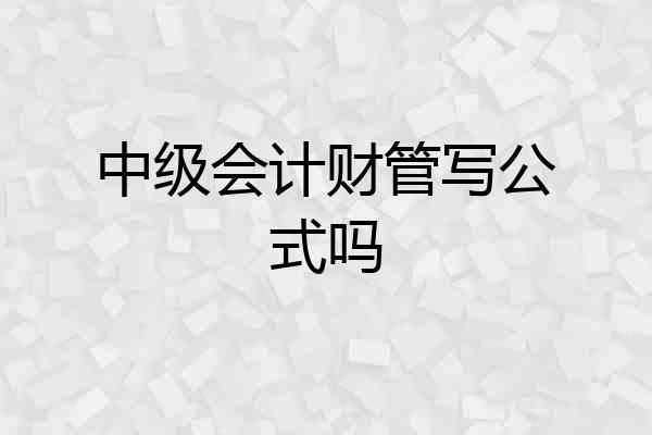 中级会计财管写公式吗
