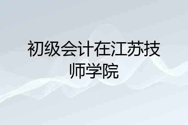 初级会计在江苏技师学院