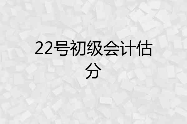22号初级会计估分