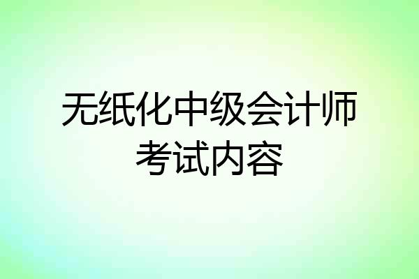 无纸化中级会计师考试内容