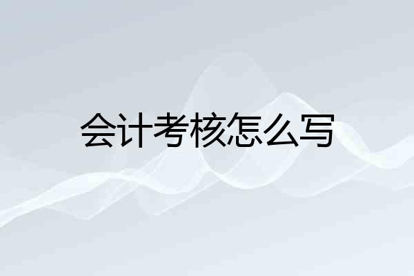 会计考核怎么写
