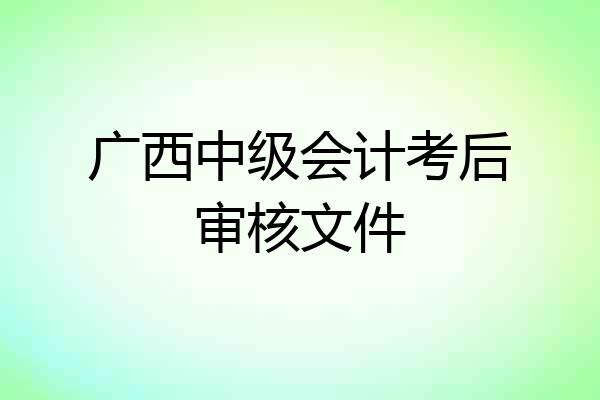广西中级会计考后审核文件