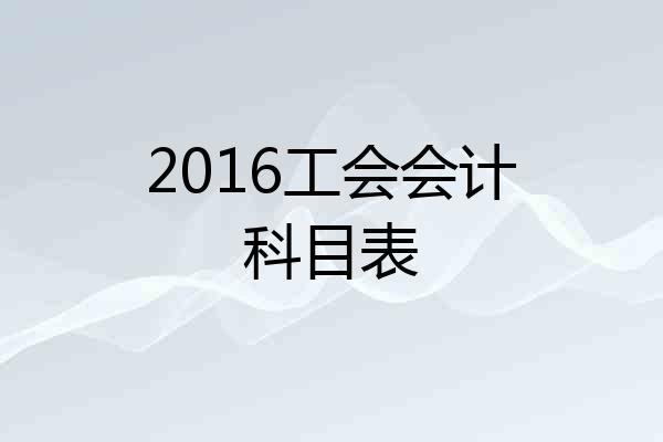 2016工会会计科目表