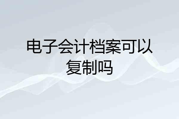 电子会计档案可以复制吗