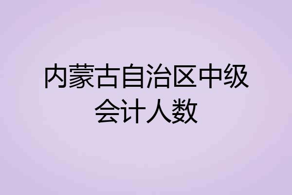 内蒙古自治区中级会计人数
