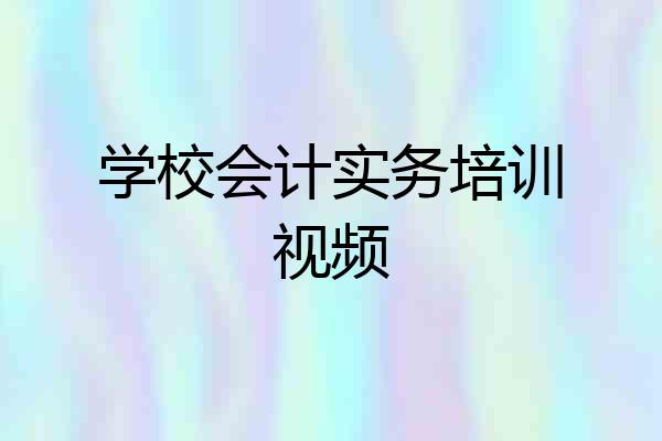 学校会计实务培训视频