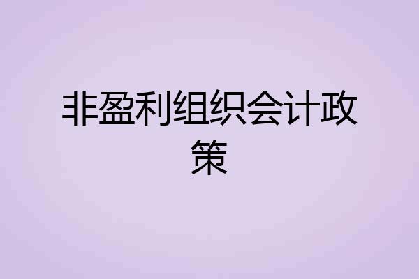非盈利组织会计政策