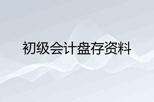初级会计盘存资料