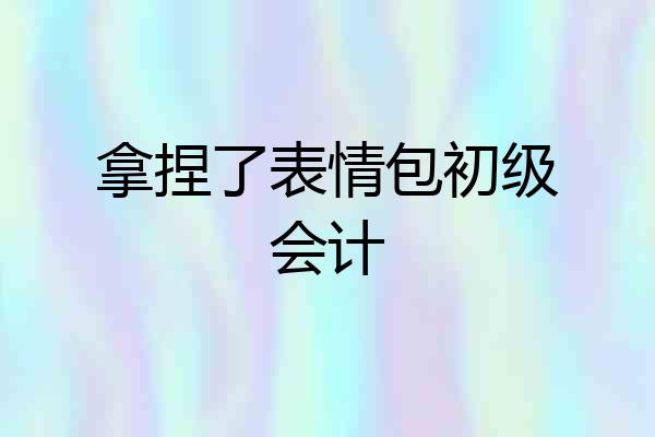 拿捏了表情包初级会计
