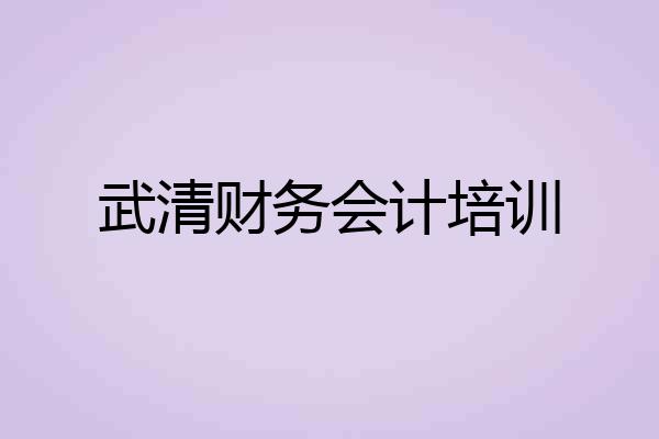 武清财务会计培训