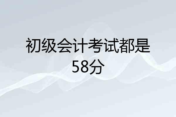 初级会计考试都是58分