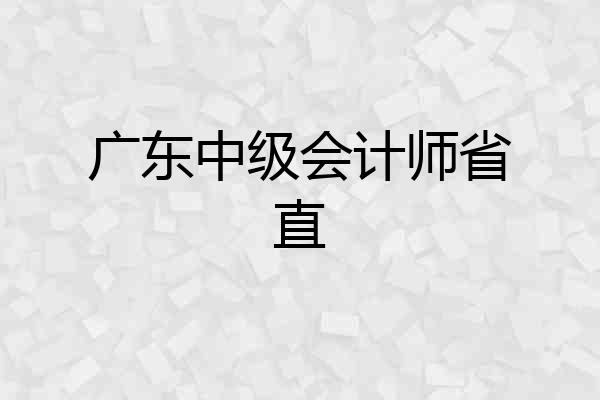 广东中级会计师省直