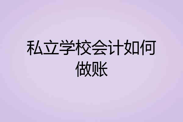 私立学校会计如何做账
