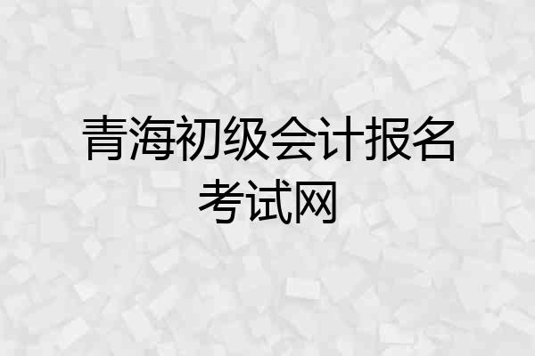 青海初级会计报名考试网