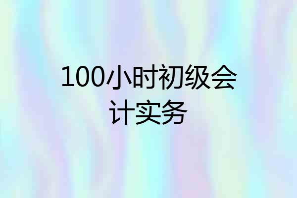 100小时初级会计实务