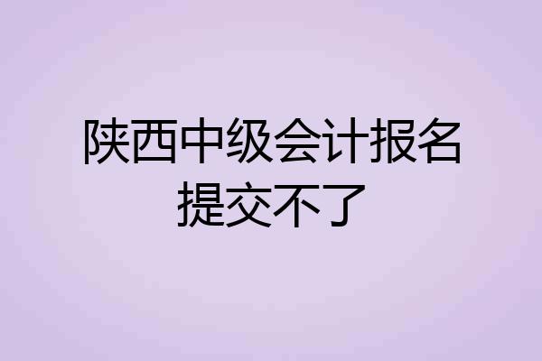 陕西中级会计报名提交不了