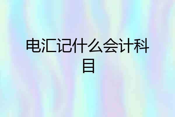 电汇记什么会计科目