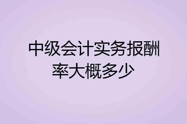 中级会计实务报酬率大概多少
