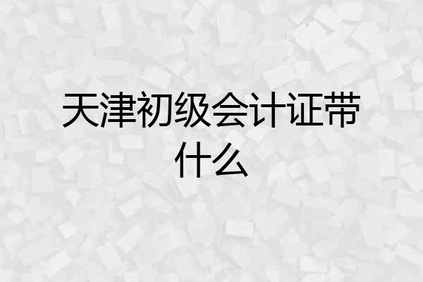 天津初级会计证带什么