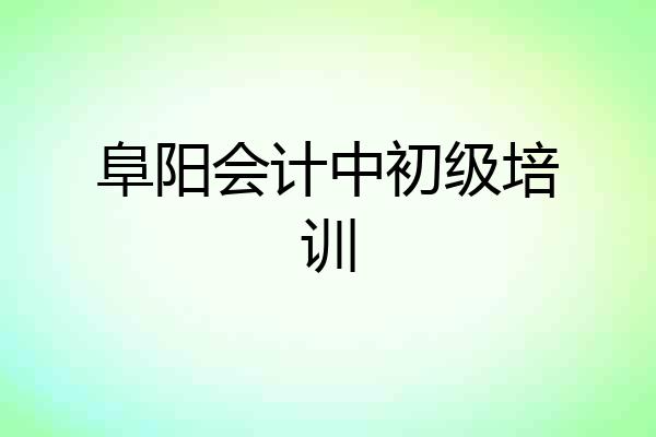 阜阳会计中初级培训