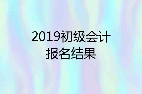 2019初级会计报名结果