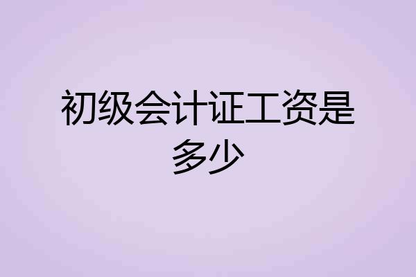 初级会计证工资是多少