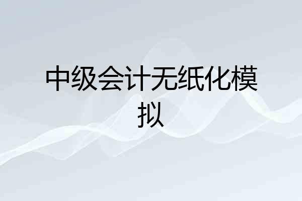 中级会计无纸化模拟